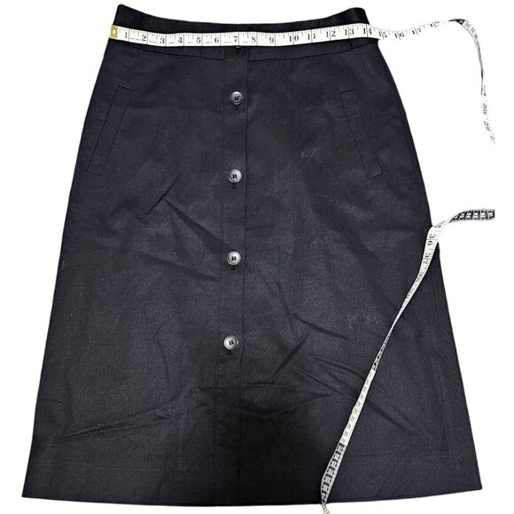 Classiques Entier Black Button-Front A-Line Skirt Size 4 - Picture 4 of 9